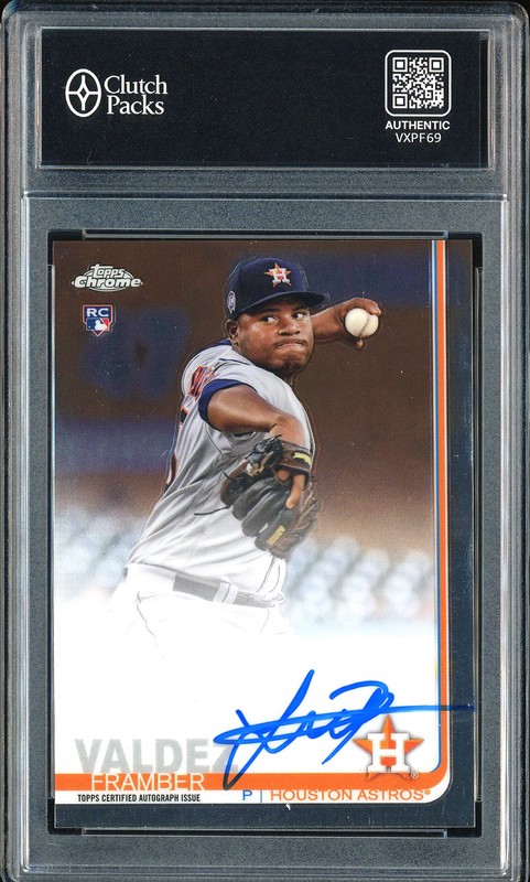 2019 Topps Chrome Rookie Autographs Framber Valdez #RA-FV Autograph