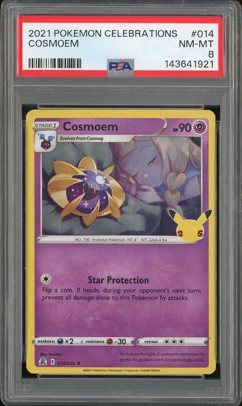 2021 Pokemon Celebrations Cosmoem #014 PSA 8