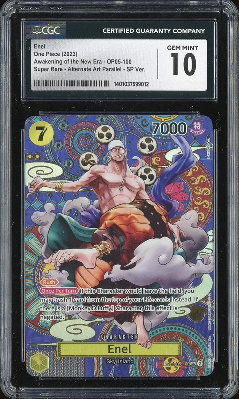 One Piece Enel #OP05-100 Awakening of the New Era Super Rare SP Ver. CGC 10