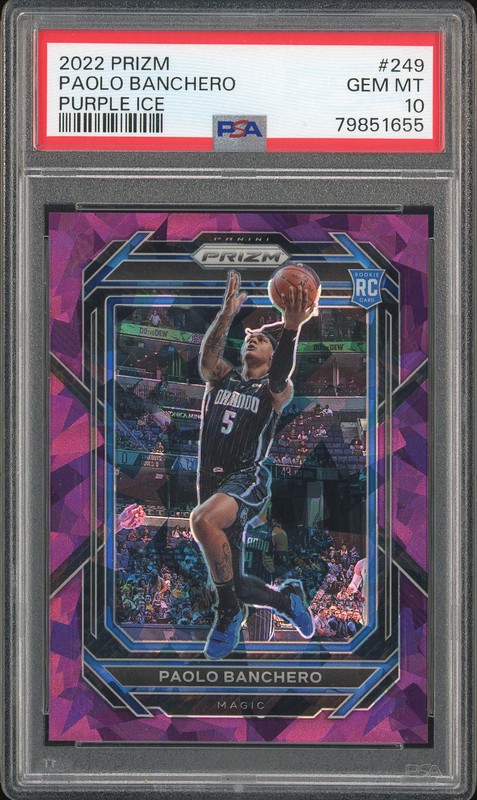 2022 Panini Prizm Paolo Banchero #249 Purple Ice /149 PSA 10