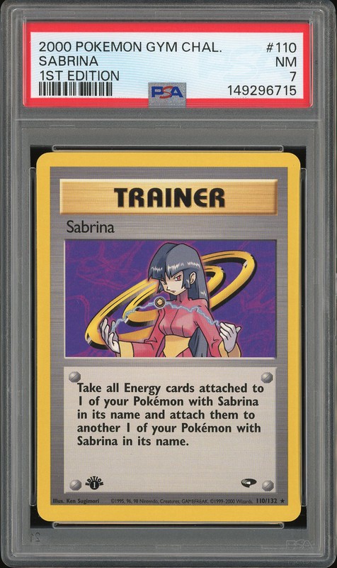 2000 Pokemon Gym Challenge Sabrina #110 1st Edition PSA 7