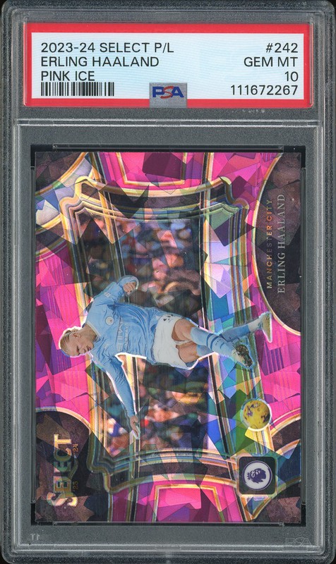 2023-24 Select Premier League Erling Haaland #242 Pink Ice PSA 10