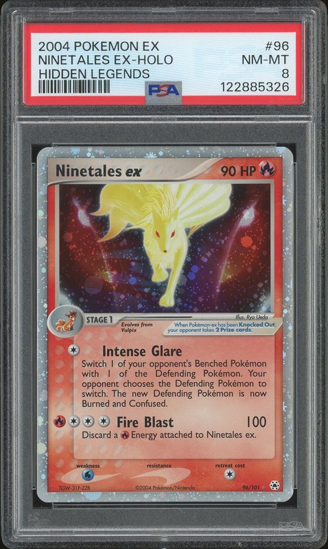 2004 Pokemon EX Hidden Legends Ninetales ex #96 Holo PSA 8