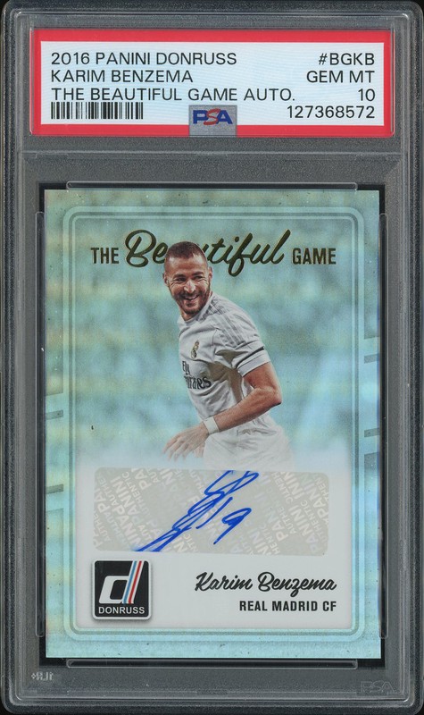2016 Panini Donruss The Beautiful Game Karim Benzema #BG-KB Autograph PSA 10