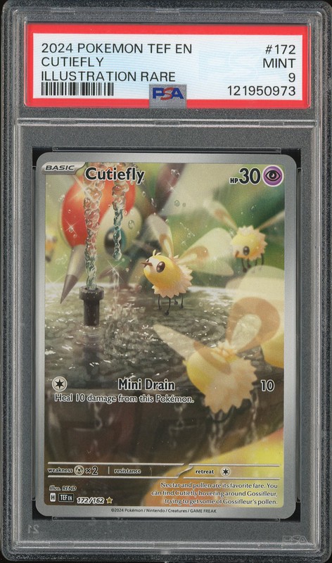 2024 Pokémon Scarlet & Violet Temporal Forces Illustration Rare Cutiefly #172 PSA 9