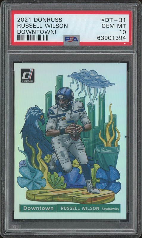 2021 Donruss Downtown Russell Wilson #DT-31 PSA 10