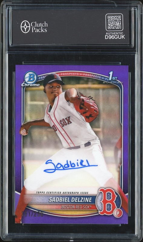 2025 Bowman Chrome 1st Sadbiel Delzine #CPA-SD Purple Refractor Autograph /250