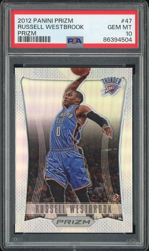 2012 Panini Prizm Russell Westbrook #47 Prizm PSA 10