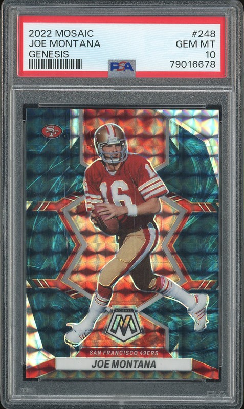 2022 Panini Mosaic Joe Montana #248 Genesis PSA 10