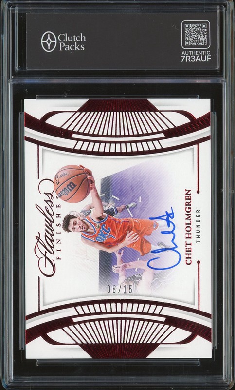 2023-24 Panini Flawless Flawless Finishes Chet Holmgren #FF-CHG Ruby Autograph /15