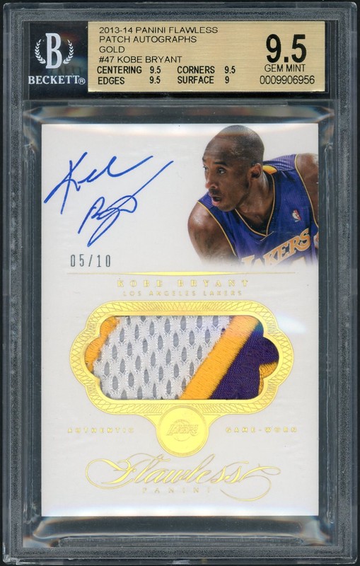 2013-14 Panini Flawless Patch Autographs Kobe Bryant #PA-KB Gold /10 BGS 9.5