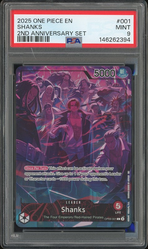 One Piece Shanks #OP09-001 2nd Anniversary Set PSA 9