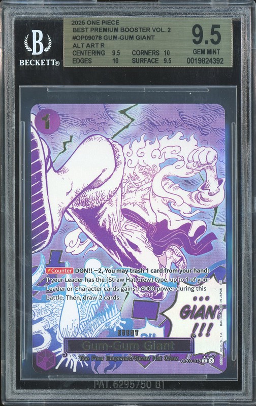 One Piece Gum-Gum Giant #OP09-078 PRB-02 R BGS 9.5
