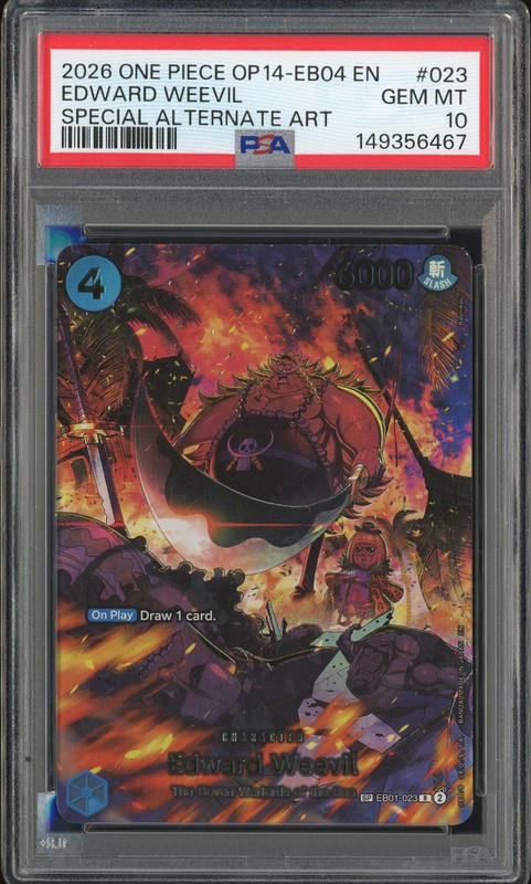 One Piece Edward Weevil #EB01-023 Memorial Collection Special Alternate Art PSA 10