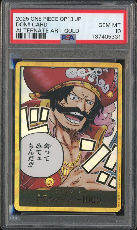 One Piece Don!! Card #OP13 JP Emperors in the New World Alternate Art Gold PSA 10