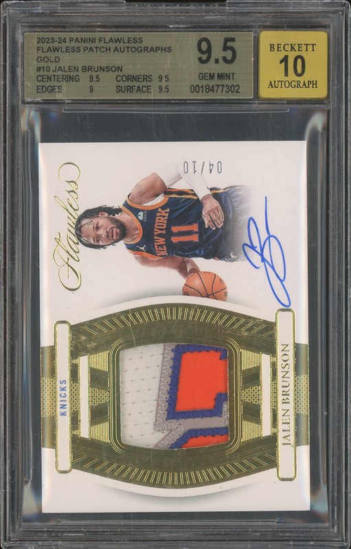 2023-24 Panini Flawless Patch Autographs Jalen Brunson #FPA-JBN /10 BGS 9.5