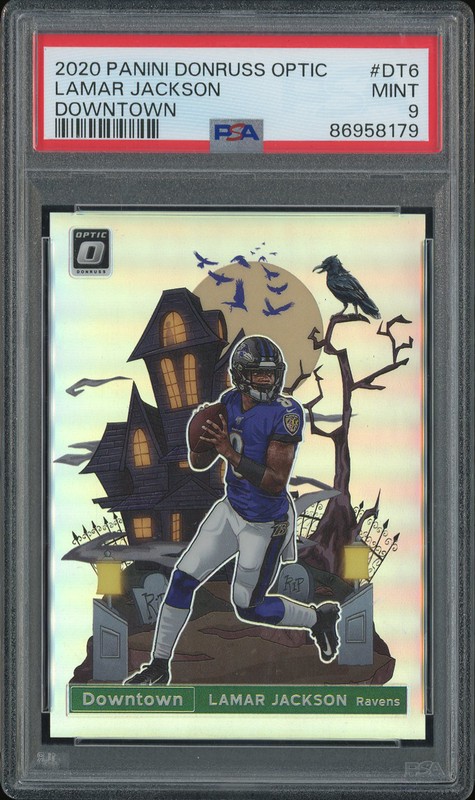 2020 Panini Donruss Optic Downtown Lamar Jackson #DT6 PSA 9