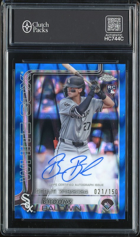 2025 Topps Chrome Brooks Baldwin #CRDA-BB Blue Raywave  /150 Autograph