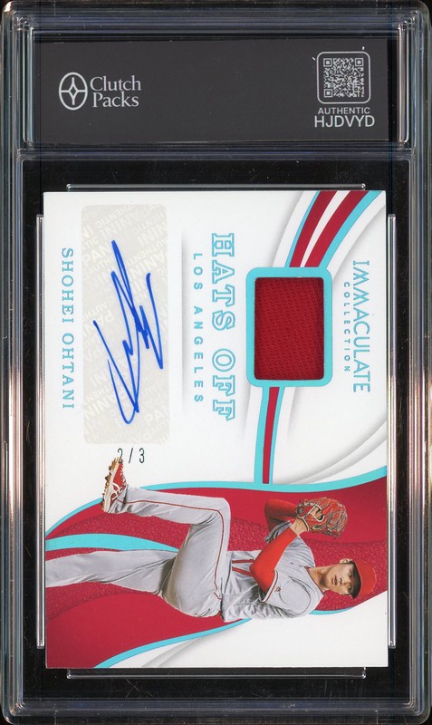 2019 Panini Immaculate Collection Hats Off Shohei Ohtani #HO-SO Autograph Patch /3