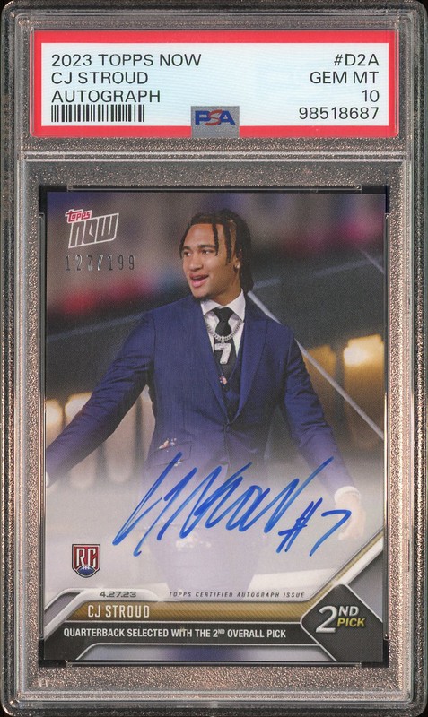 2023 Topps Now Autograph CJ Stroud #D2A /199 PSA 10