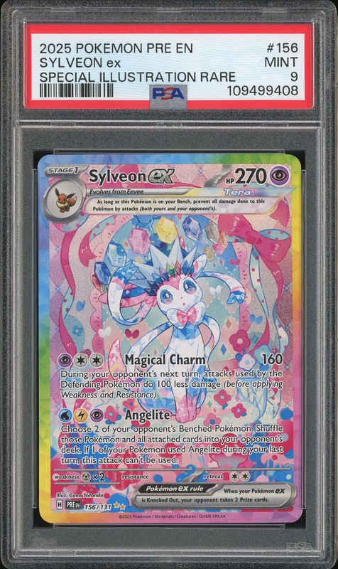 2025 Pokemon PRE EN Special Illustration Rare Sylveon ex #156 PSA 9