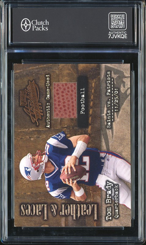 2002 Playoff Absolute Memorabilia Leather & Laces Tom Brady #LL-30 /500