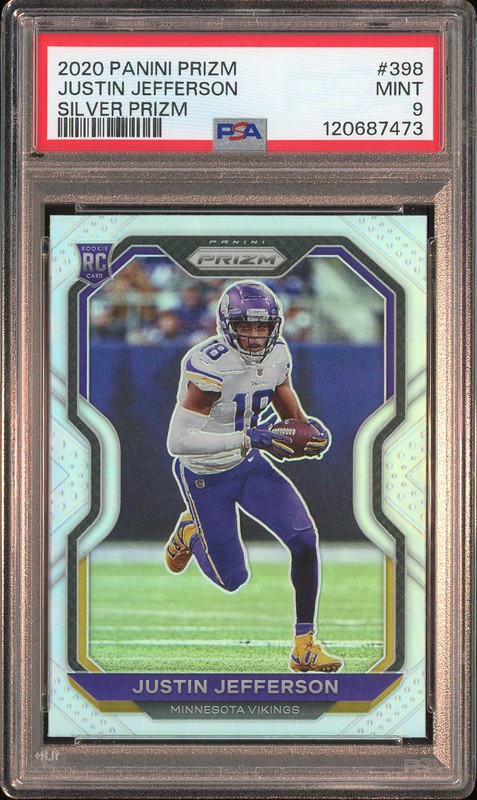2020 Panini Prizm Justin Jefferson #398 Silver Prizm PSA 9
