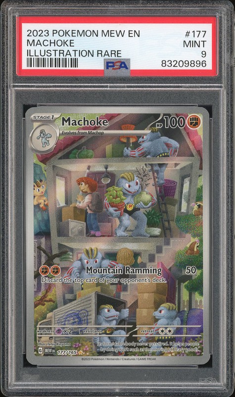 2023 Pokemon Mew EN Illustration Rare Machoke #177 PSA 9