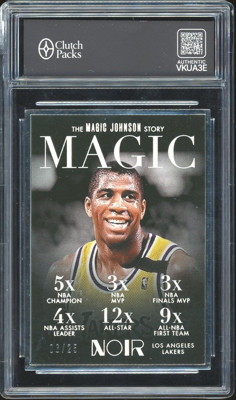 2024-25 Panini Noir Biopics Magic Johnson #236 Holo Silver /25