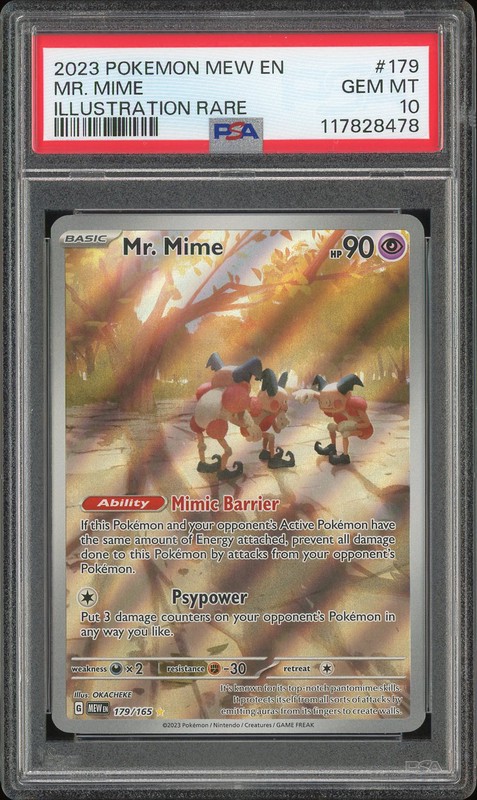 2023 Pokemon Scarlet & Violet 151 Illustration Rare Mr. Mime #179 PSA 10
