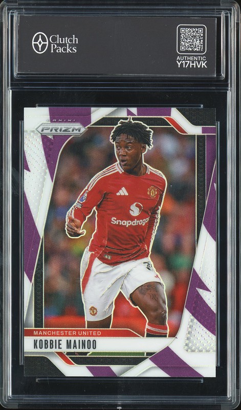 2024-25 Panini Prizm Premier League Soccer KOBBIE MAINOO #124 Purple White Stripes /92