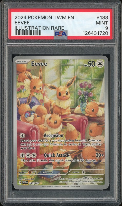 2024 Pokemon Twilight Masquerade Illustration Rare Eevee #188 PSA 9