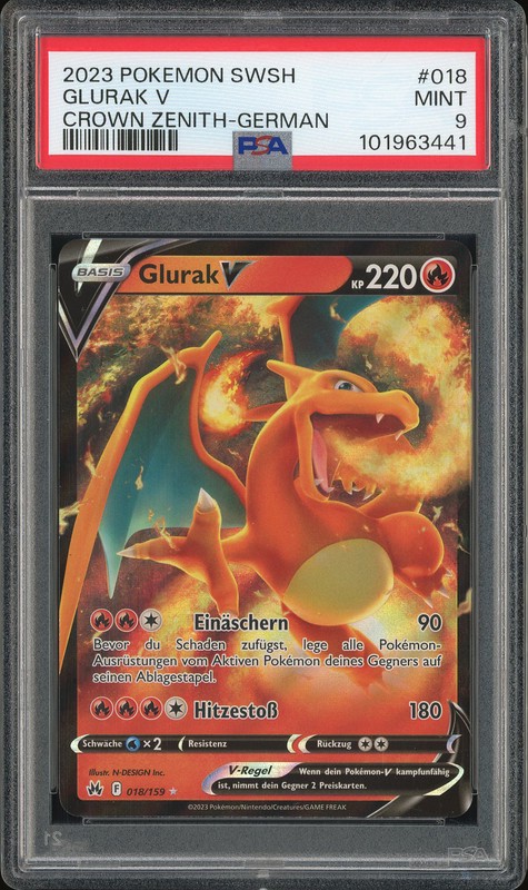 2023 Crown Zenith Glurak V #018 PSA 9