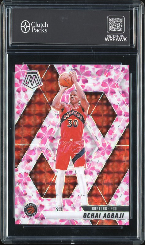 2024-25 Panini Mosaic Ochai Agbaji #18 Pink Cherry Blossom /20