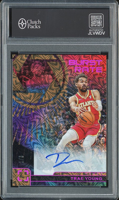 2024-25 Panini Photogenic Burst Rate Trae Young #BRS-TRA Autograph Jazzy FOTL /3