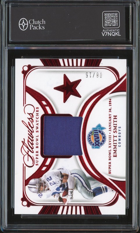 2024 Panini Flawless Super Bowl Swatches Emmitt Smith #SBS-ESH Ruby /15