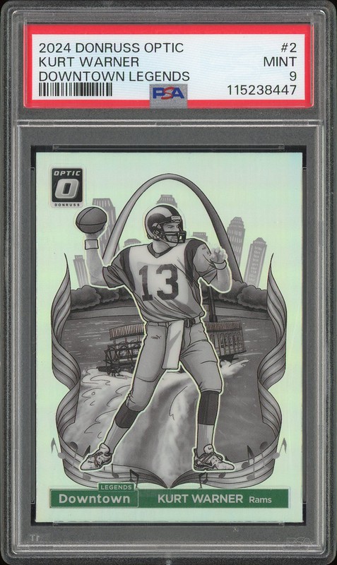 2024 Donruss Optic Downtown Legends Kurt Warner #2 PSA 9