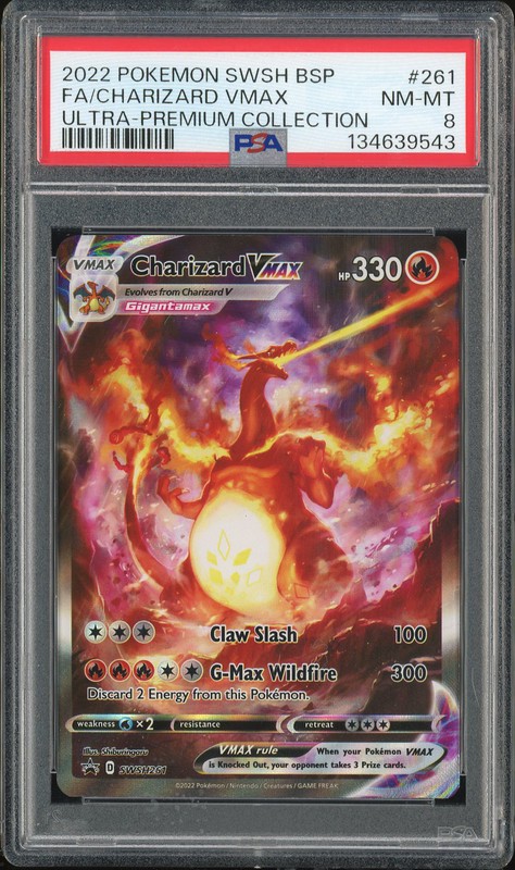 2022 Pokemon Sword & Shield Black Star Promos Charizard VMAX #SWSH261 Full Art PSA 8