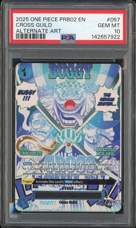 One Piece Buggy #OP09-057 The New Emperor Alternate Art PSA 10