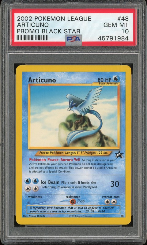 2002 Wizards Black Star Promos Pokemon League Articuno #48 PSA 10