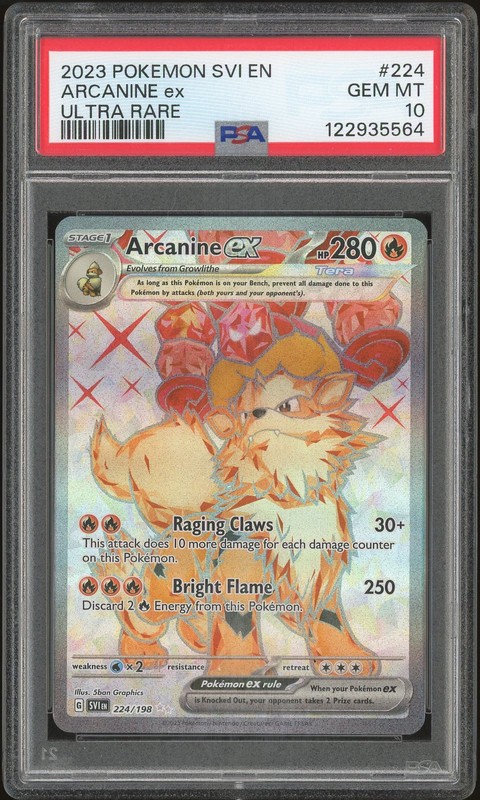 2023 Pokémon Scarlet & Violet Ultra Rare Arcanine ex #224/198 Full Art PSA 10