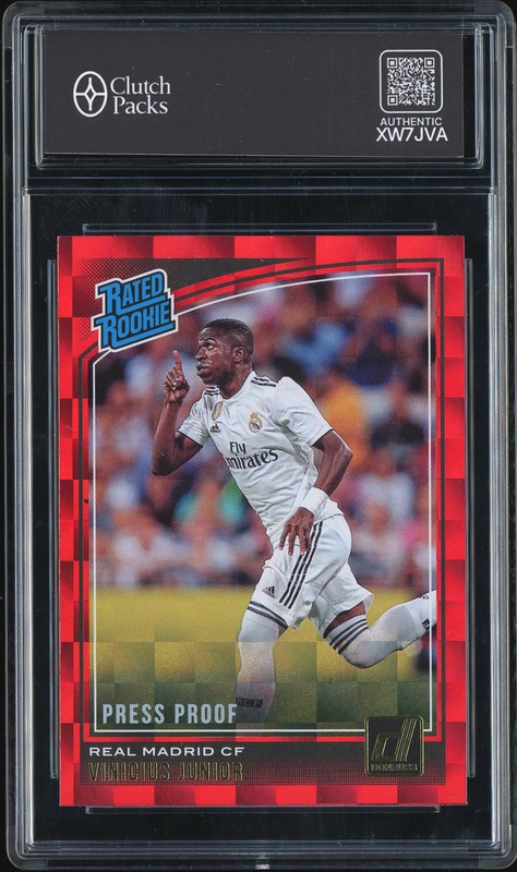 2018-19 Panini Donruss Soccer Rated Rookie Vinicius Junior #177 Red Press Proof