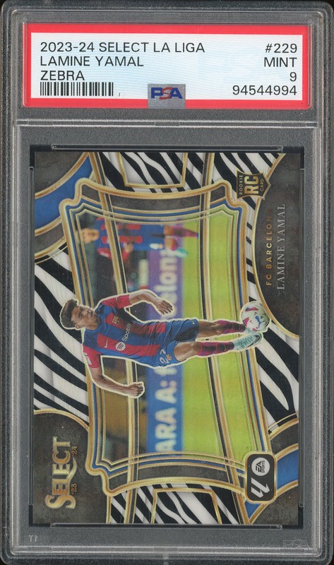 2023-24 Panini Select La Liga Lamine Yamal #229 Zebra /25 PSA 9
