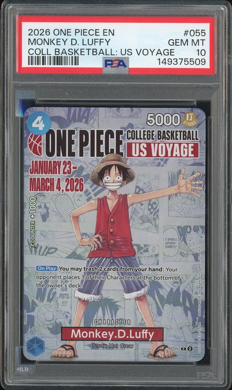 One Piece Monkey D. Luffy #P-055 US Voyage Promo PSA 10