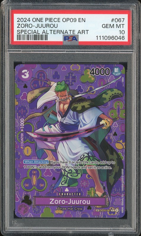One Piece Zoro-Juurou #OP05-067 Awakening of the New Era SP PSA 10