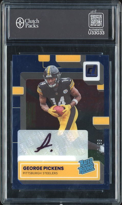 2022 Panini Clearly Donruss Football George Pickens #73 Autograph /99