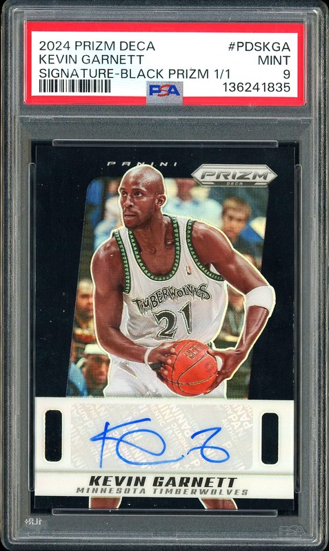 Prizm Deca Signature Kevin Garnett #PDS-KGA Black Prizm Autograph /1