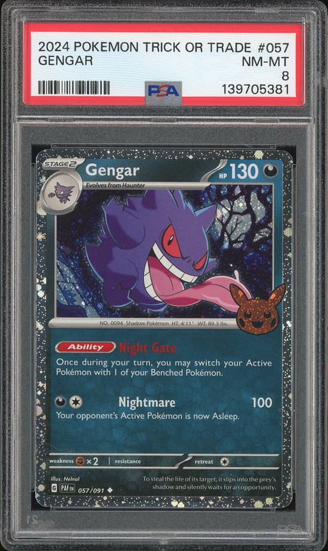2024 Pokemon Trick or Trade Gengar #057 PSA 8