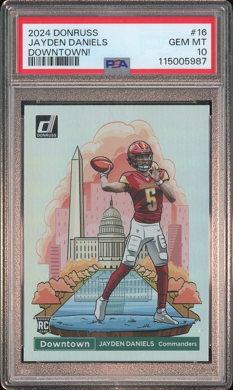 2024 Donruss Downtown! Jayden Daniels #16 PSA 10