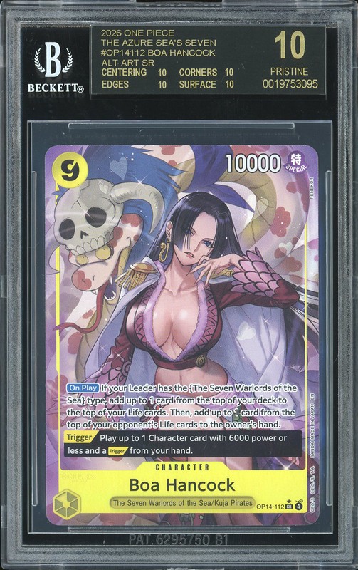 One Piece Boa Hancock #OP14-112 The Azure Sea's Seven BGS Black Label 10